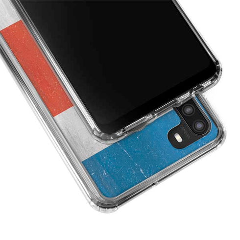 Costa Rican Flag Distressed Galaxy A21 Clear Case